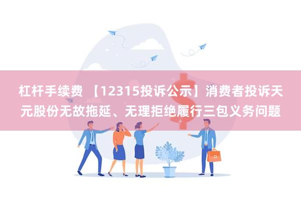 杠杆手续费 【12315投诉公示】消费者投诉天元股份无故拖延、无理拒绝履行三包义务问题