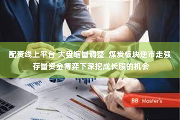 配资线上平台 大盘缩量调整  煤炭板块逆市走强 存量资金博弈下深挖成长股的机会